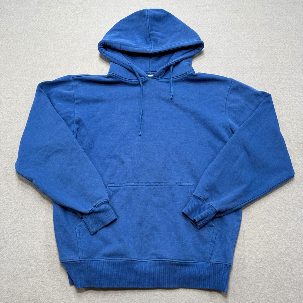 Shaka Wear Hoodie Men's Medium Blue Heavyweight Fleece Lined Baggy Streetwear